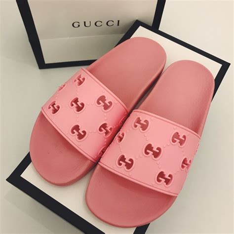 ponk gucci slides|pink Gucci slides platform.